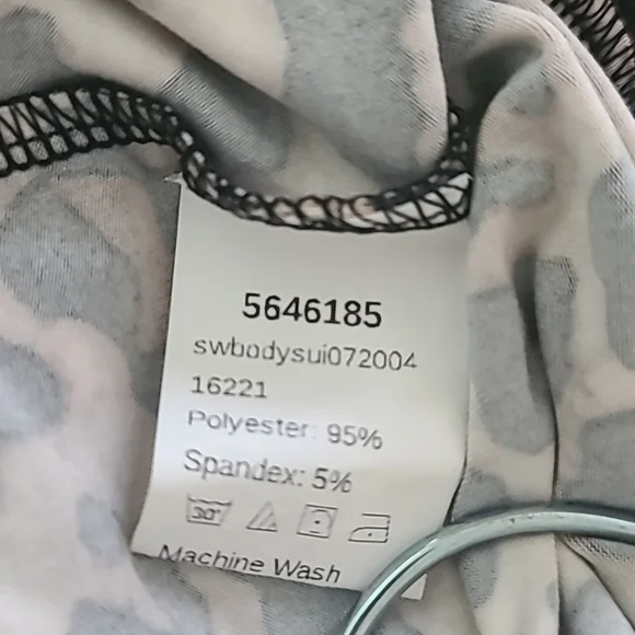 Animal Print Bodysuit Top Leopard Print Brown Black Stretch like New Size 0XL - Picture 12 of 14